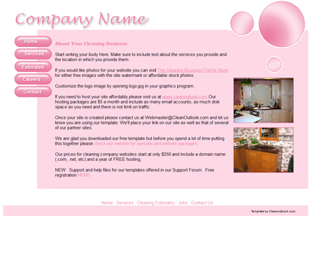 Residential Cleaning Company Website Layout Template
